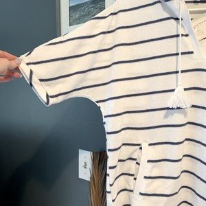 Terrycloth beach cover up with tassels, fits loosely over swim or as a top!
